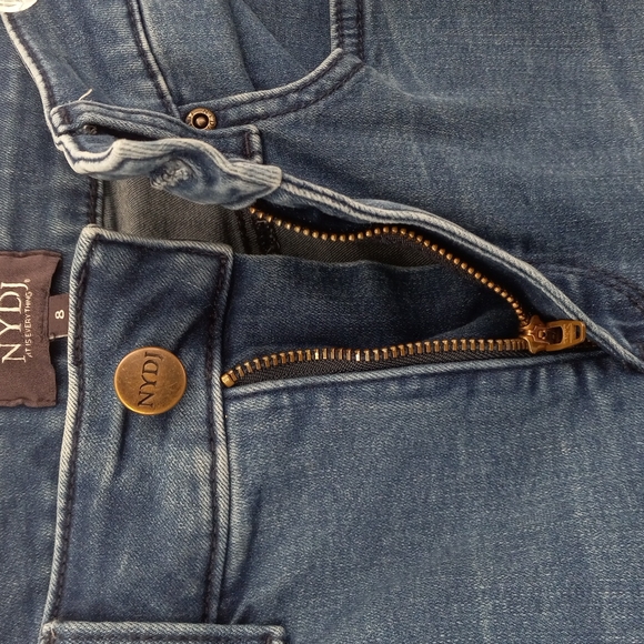 NYDJ Chloe Cropped Jeans Capri Cuffed Hem High Rise Casual Minimalist Size 8 - Picture 5 of 11